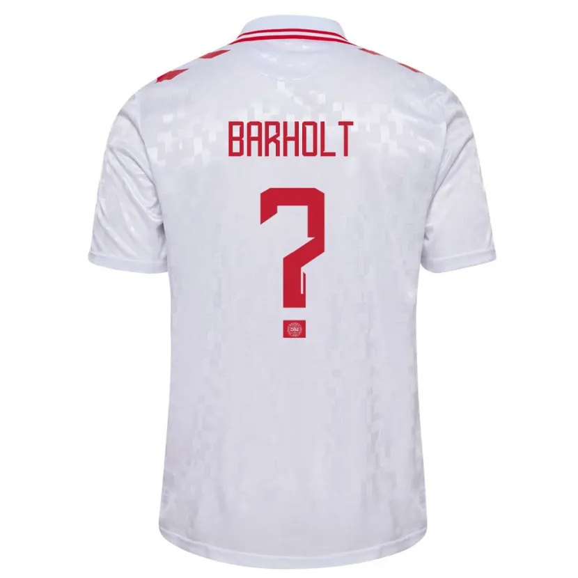 Danxen Hombre Camiseta Dinamarca Noah Barholt #0 Blanco 2ª Equipación 24-26 La Camisa México