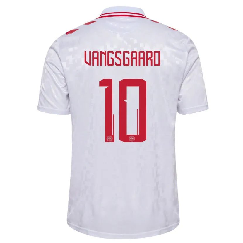 Danxen Hombre Camiseta Dinamarca Amalie Vangsgaard #10 Blanco 2ª Equipación 24-26 La Camisa México