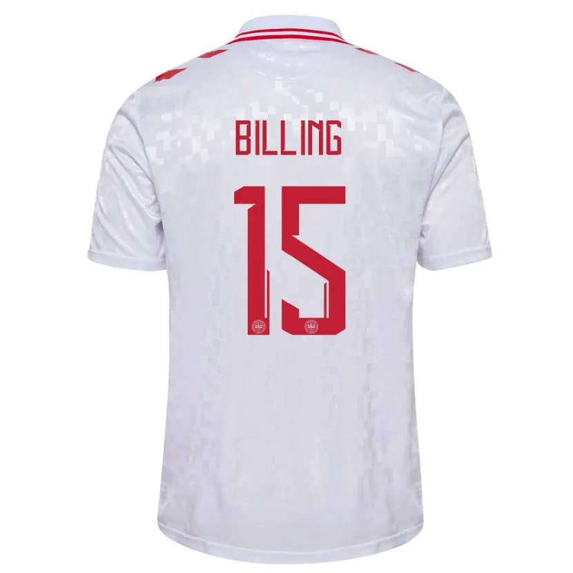 Danxen Hombre Camiseta Dinamarca Philip Billing #15 Blanco 2ª Equipación 24-26 La Camisa México