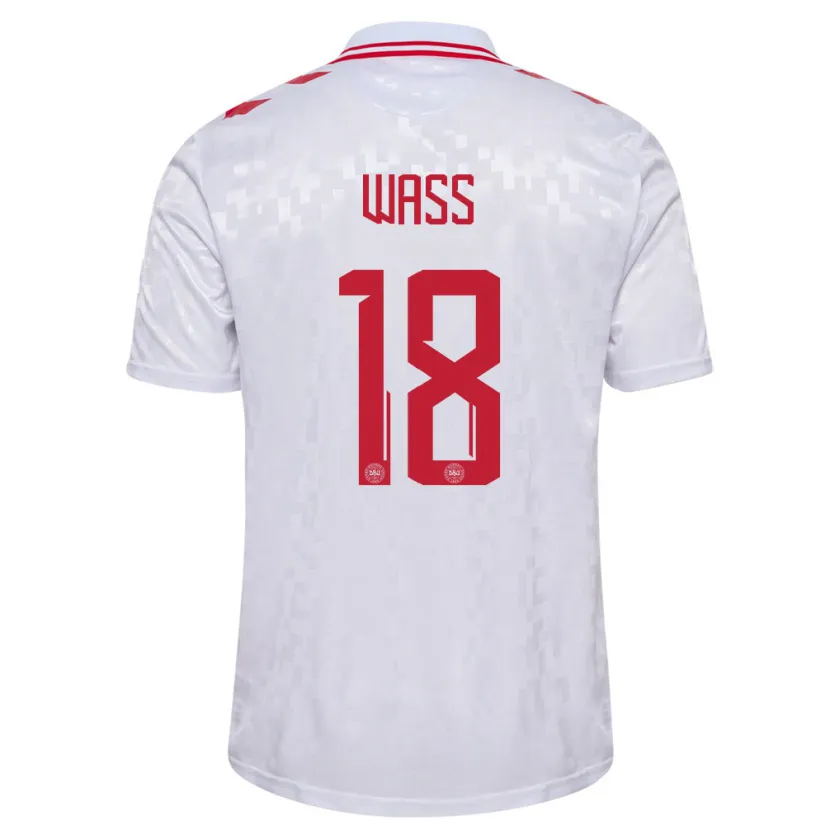 Danxen Hombre Camiseta Dinamarca Daniel Wass #18 Blanco 2ª Equipación 24-26 La Camisa México