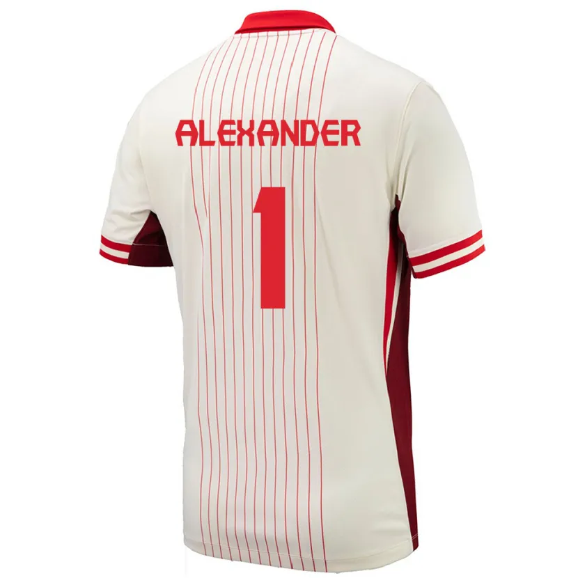Danxen Hombre Camiseta Canadá Ben Alexander #1 Blanco 2ª Equipación 24-26 La Camisa México