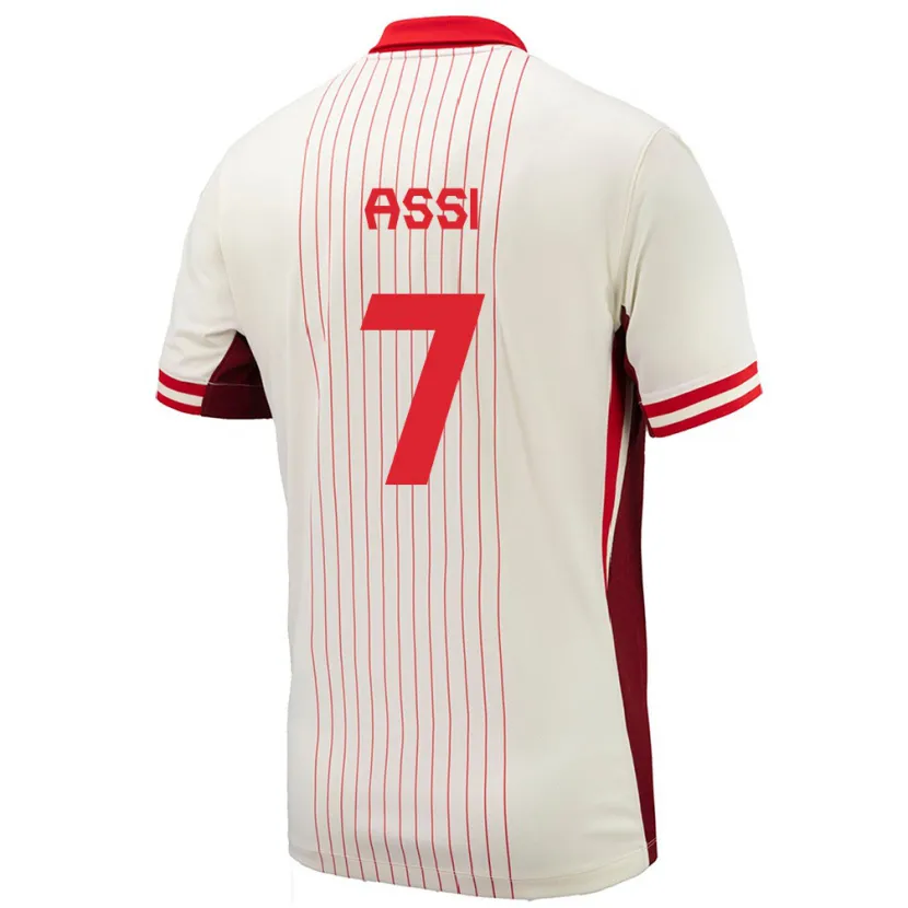 Danxen Hombre Camiseta Canadá Jean-Aniel Assi #7 Blanco 2ª Equipación 24-26 La Camisa México