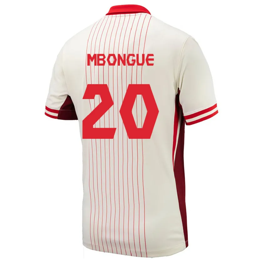 Danxen Hombre Camiseta Canadá Hugo Mbongue #20 Blanco 2ª Equipación 24-26 La Camisa México