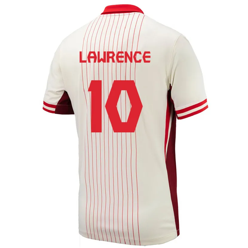 Danxen Hombre Camiseta Canadá Ashley Lawrence #10 Blanco 2ª Equipación 24-26 La Camisa México