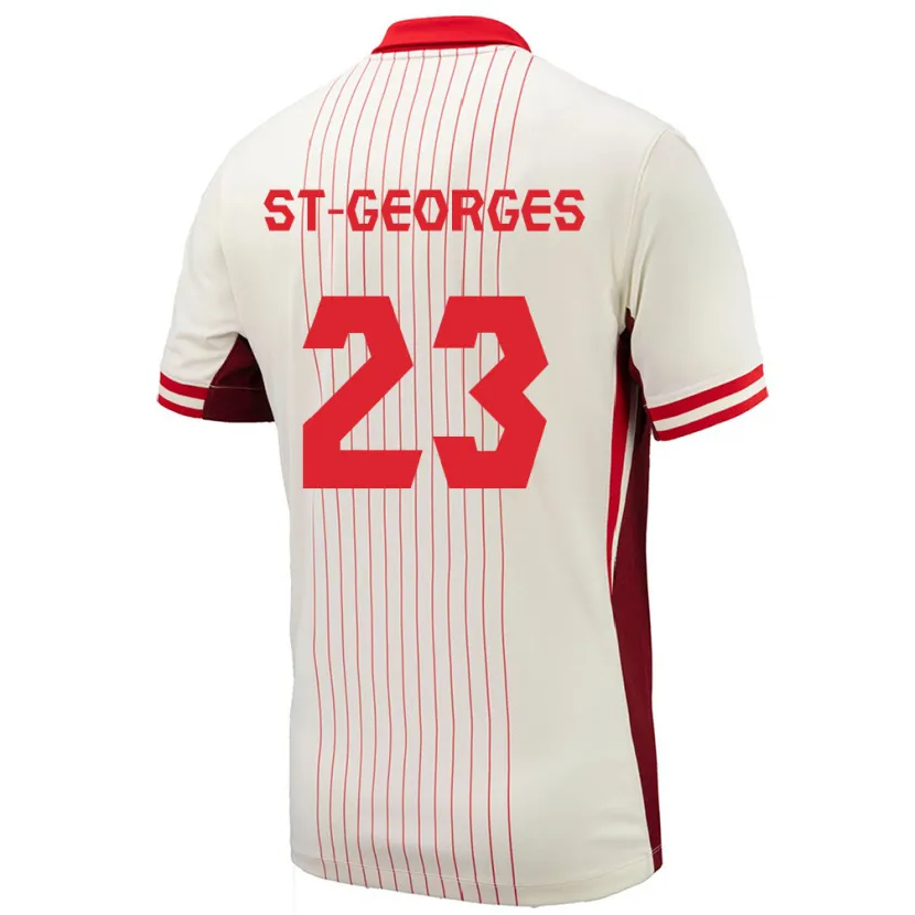 Danxen Hombre Camiseta Canadá Bianca St-Georges #23 Blanco 2ª Equipación 24-26 La Camisa México