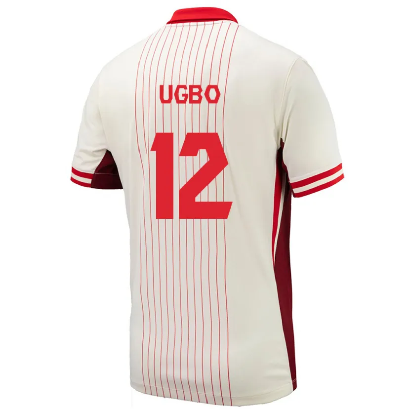 Danxen Hombre Camiseta Canadá Iké Ugbo #12 Blanco 2ª Equipación 24-26 La Camisa México