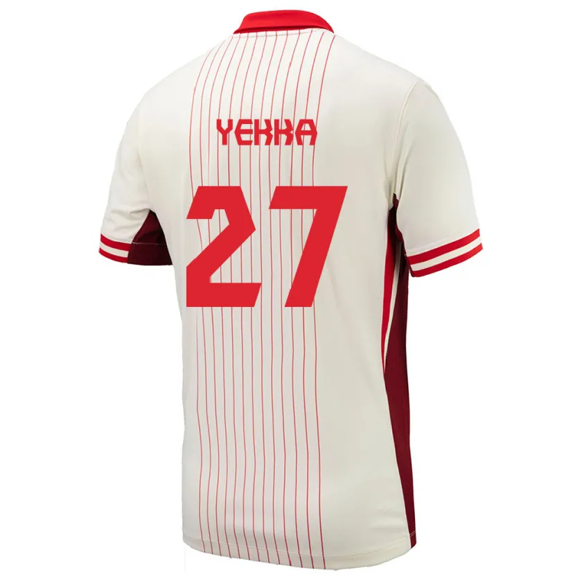 Danxen Hombre Camiseta Canadá Sura Yekka #27 Blanco 2ª Equipación 24-26 La Camisa México