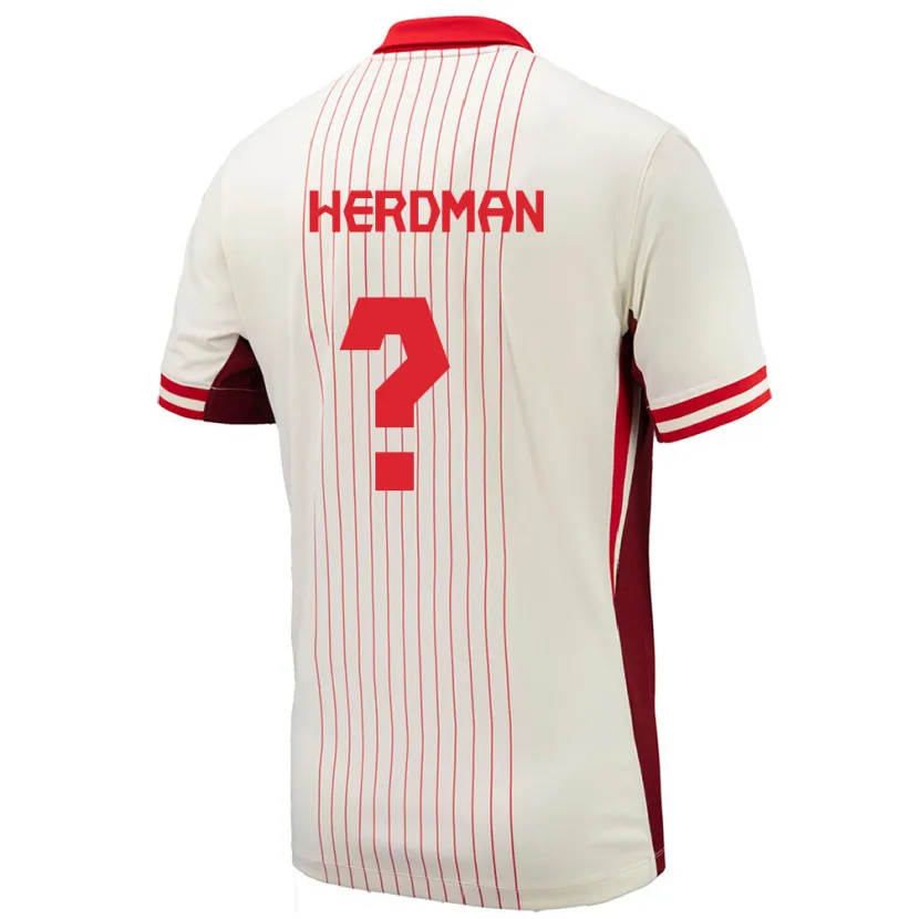 Danxen Hombre Camiseta Canadá Jay Herdman #0 Blanco 2ª Equipación 24-26 La Camisa México