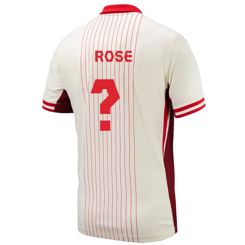 Danxen Hombre Camiseta Canadá Federico Rose #0 Blanco 2ª Equipación 24-26 La Camisa México