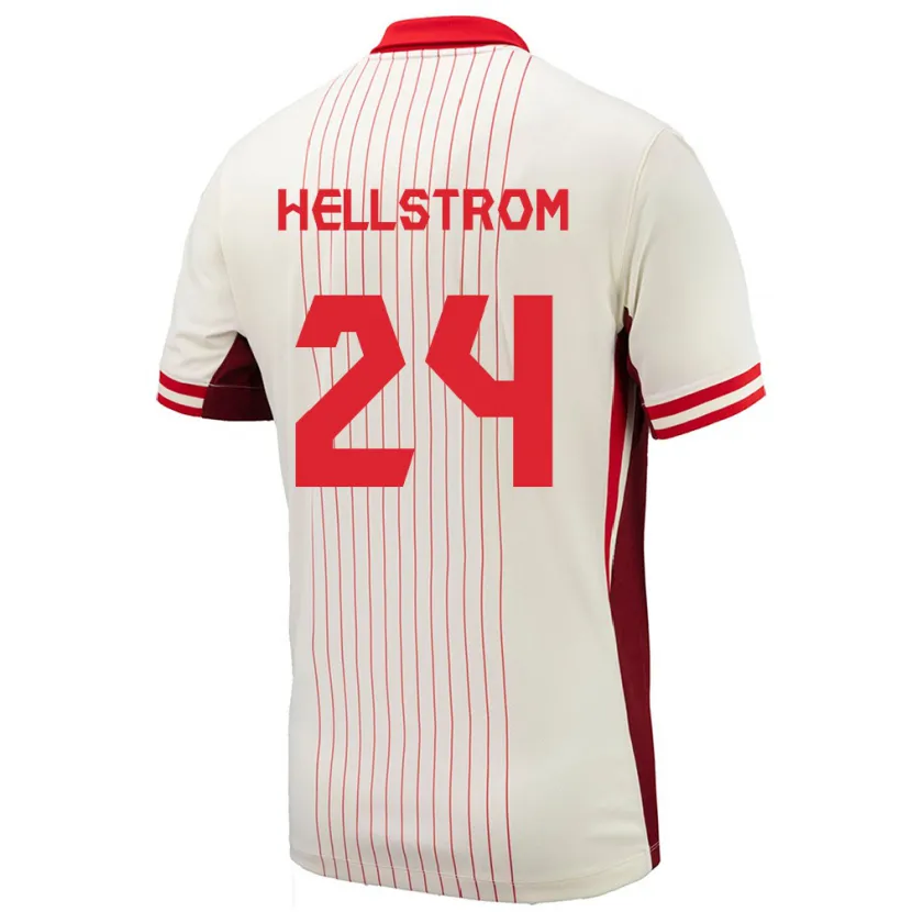 Danxen Hombre Camiseta Canadá Jenna Hellstrom #24 Blanco 2ª Equipación 24-26 La Camisa México