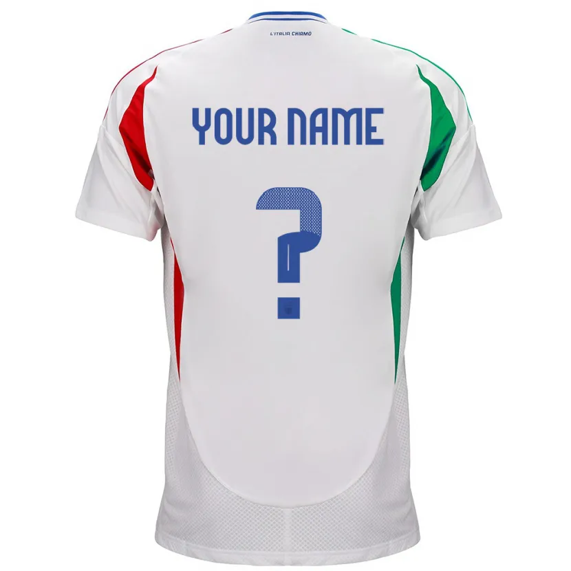 Danxen Hombre Camiseta Italia Su Nombre #0 Blanco 2ª Equipación 24-26 La Camisa México