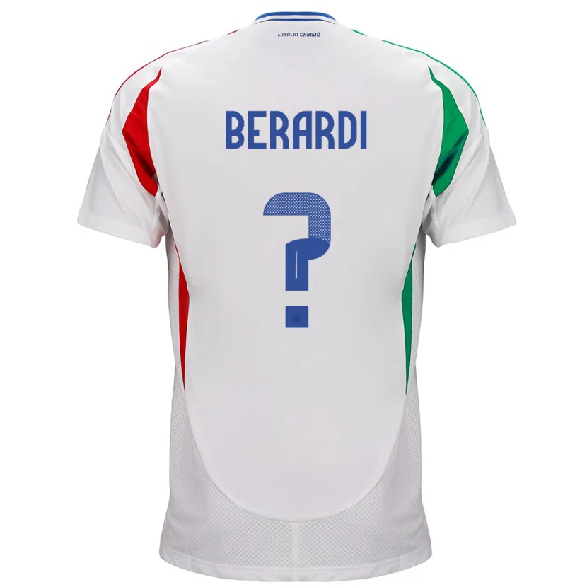 Danxen Hombre Camiseta Italia Domenico Berardi #0 Blanco 2ª Equipación 24-26 La Camisa México