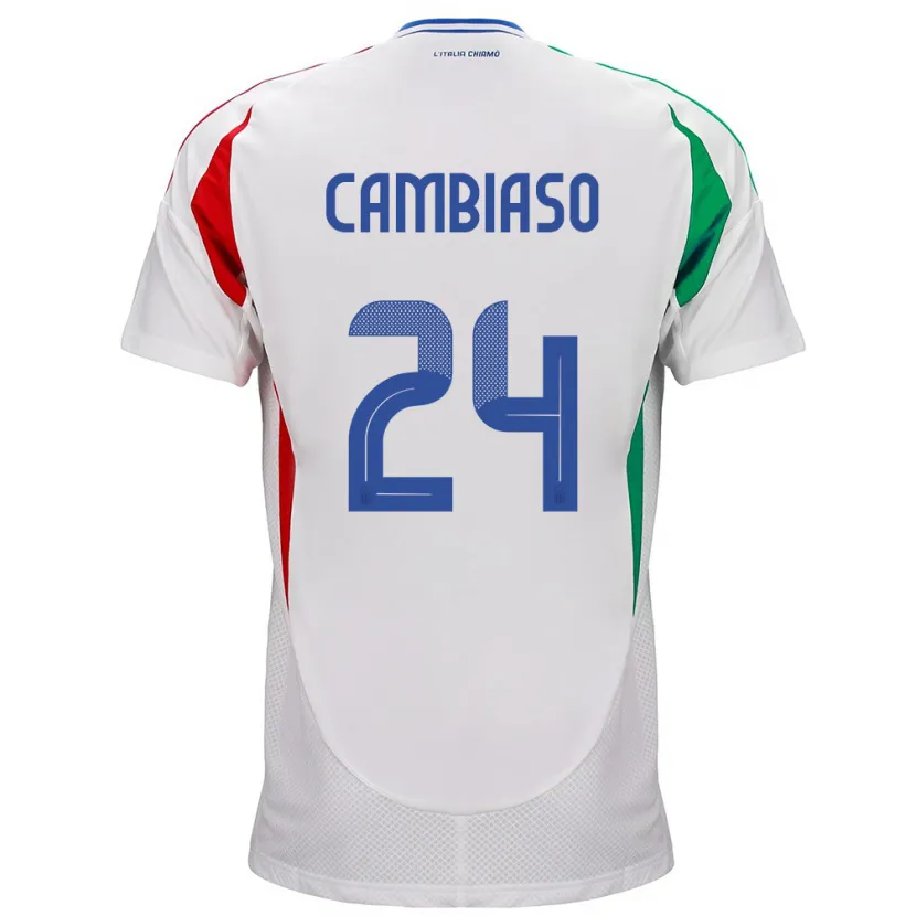 Danxen Hombre Camiseta Italia Andrea Cambiaso #24 Blanco 2ª Equipación 24-26 La Camisa México