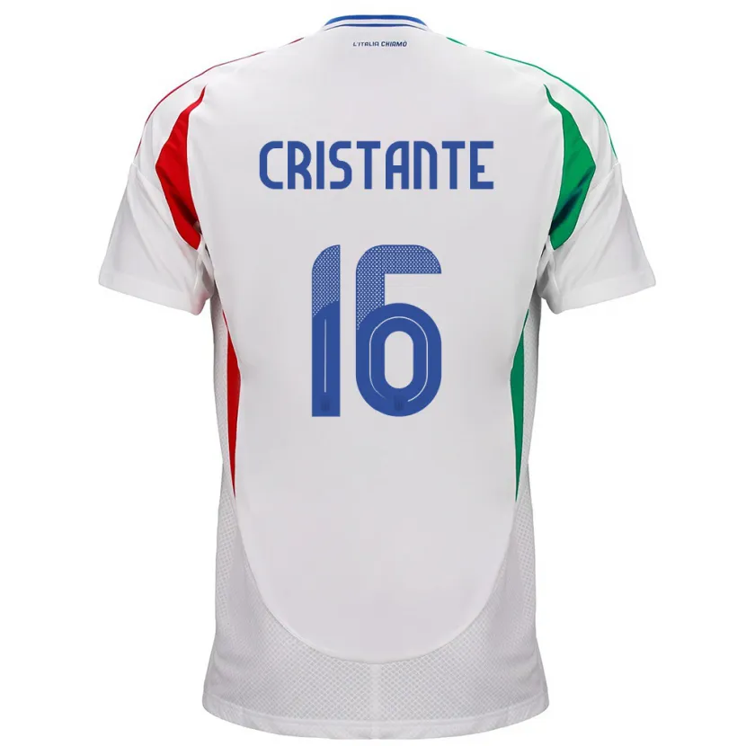 Danxen Hombre Camiseta Italia Bryan Cristante #16 Blanco 2ª Equipación 24-26 La Camisa México