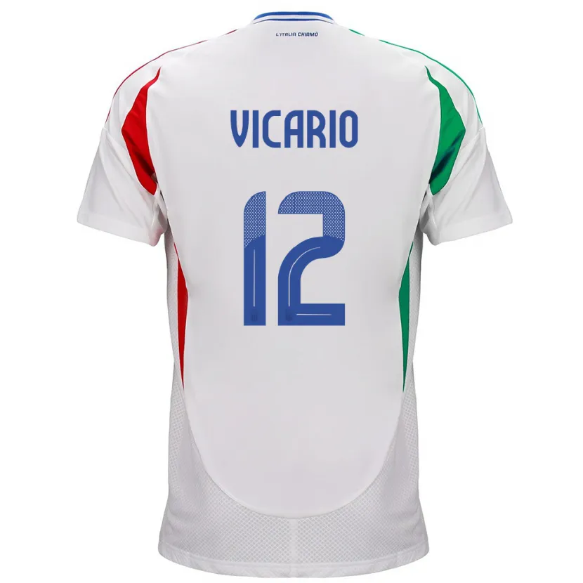 Danxen Hombre Camiseta Italia Guglielmo Vicario #12 Blanco 2ª Equipación 24-26 La Camisa México