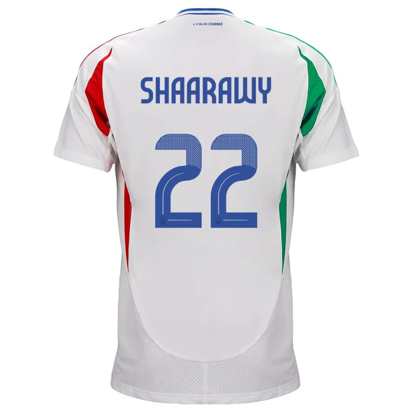 Danxen Hombre Camiseta Italia Stephan El Shaarawy #22 Blanco 2ª Equipación 24-26 La Camisa México