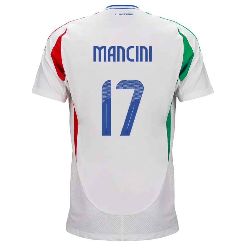 Danxen Hombre Camiseta Italia Gianluca Mancini #17 Blanco 2ª Equipación 24-26 La Camisa México