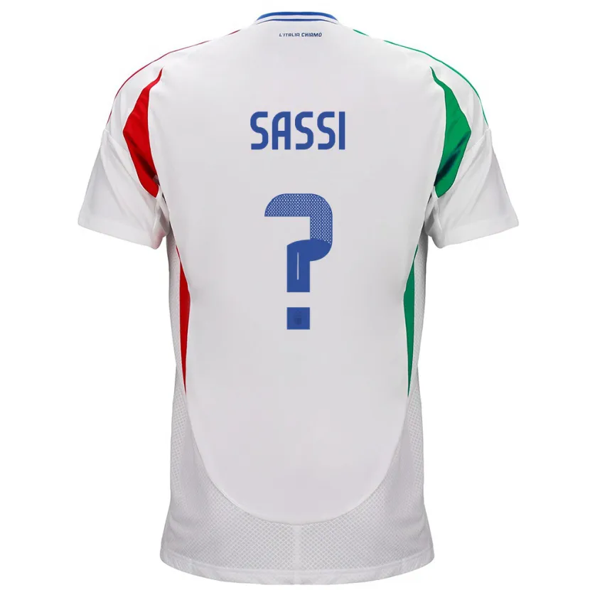 Danxen Hombre Camiseta Italia Jacopo Sassi #0 Blanco 2ª Equipación 24-26 La Camisa México