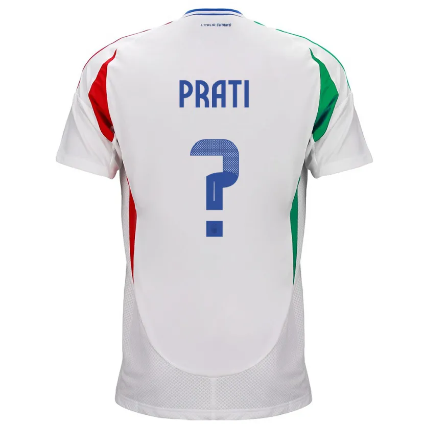 Danxen Hombre Camiseta Italia Matteo Prati #0 Blanco 2ª Equipación 24-26 La Camisa México