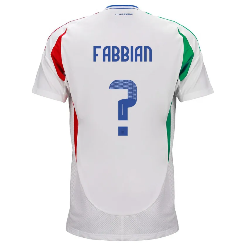Danxen Hombre Camiseta Italia Giovanni Fabbian #0 Blanco 2ª Equipación 24-26 La Camisa México