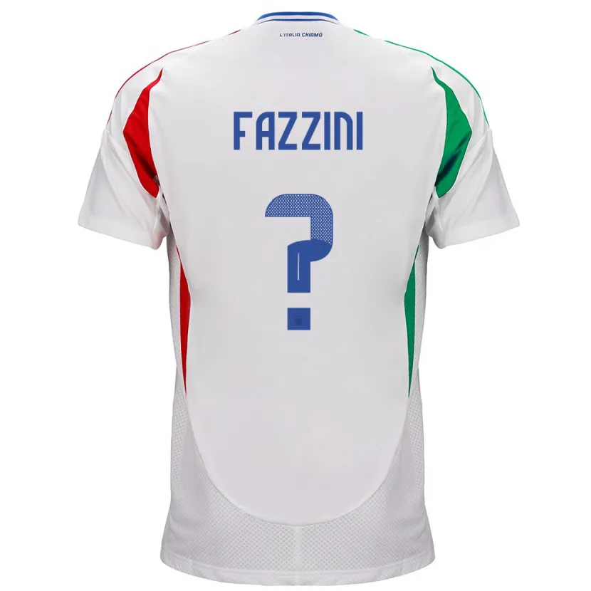 Danxen Hombre Camiseta Italia Jacopo Fazzini #0 Blanco 2ª Equipación 24-26 La Camisa México