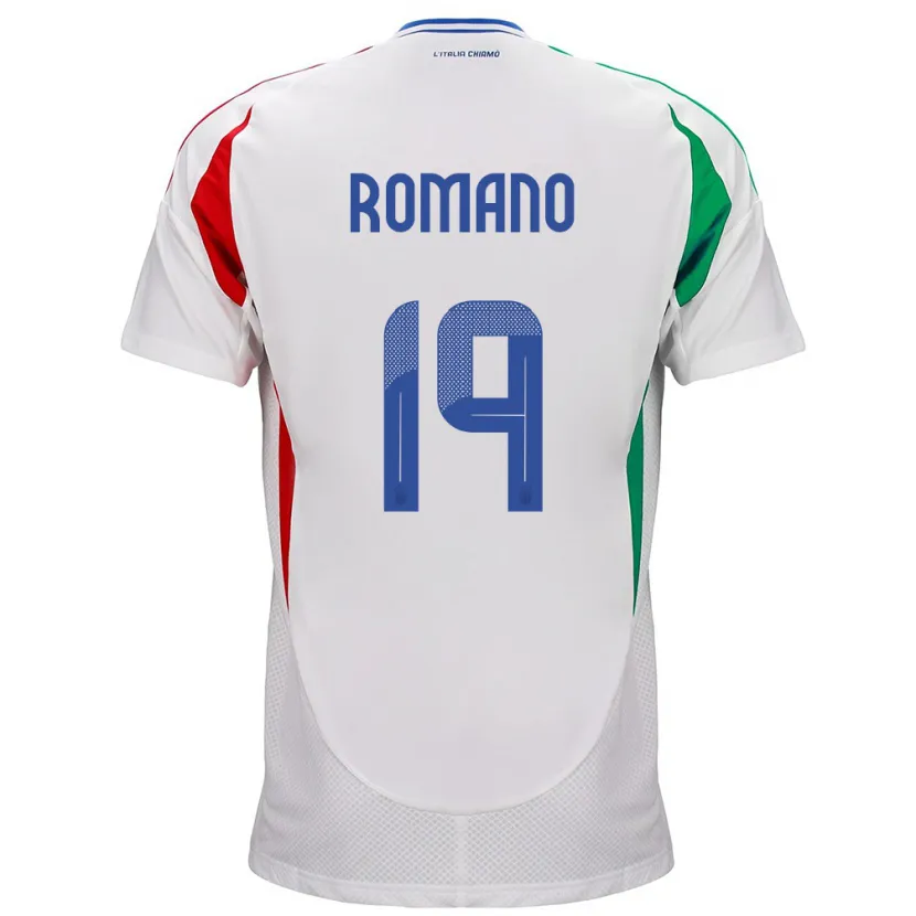 Danxen Hombre Camiseta Italia Marco Romano #19 Blanco 2ª Equipación 24-26 La Camisa México