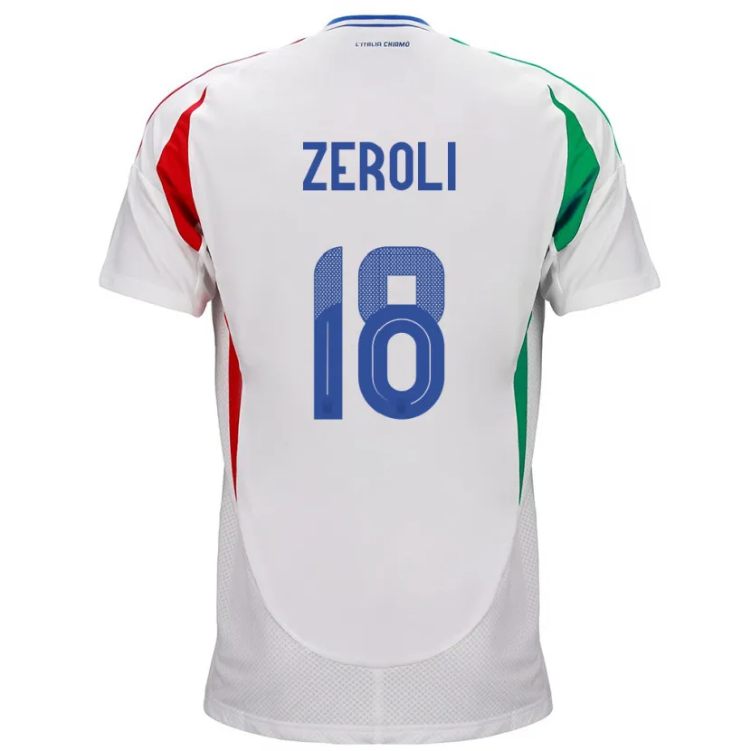 Danxen Hombre Camiseta Italia Kevin Zeroli #18 Blanco 2ª Equipación 24-26 La Camisa México