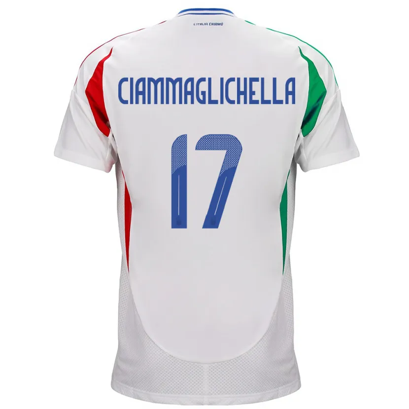 Danxen Hombre Camiseta Italia Aaron Ciammaglichella #17 Blanco 2ª Equipación 24-26 La Camisa México