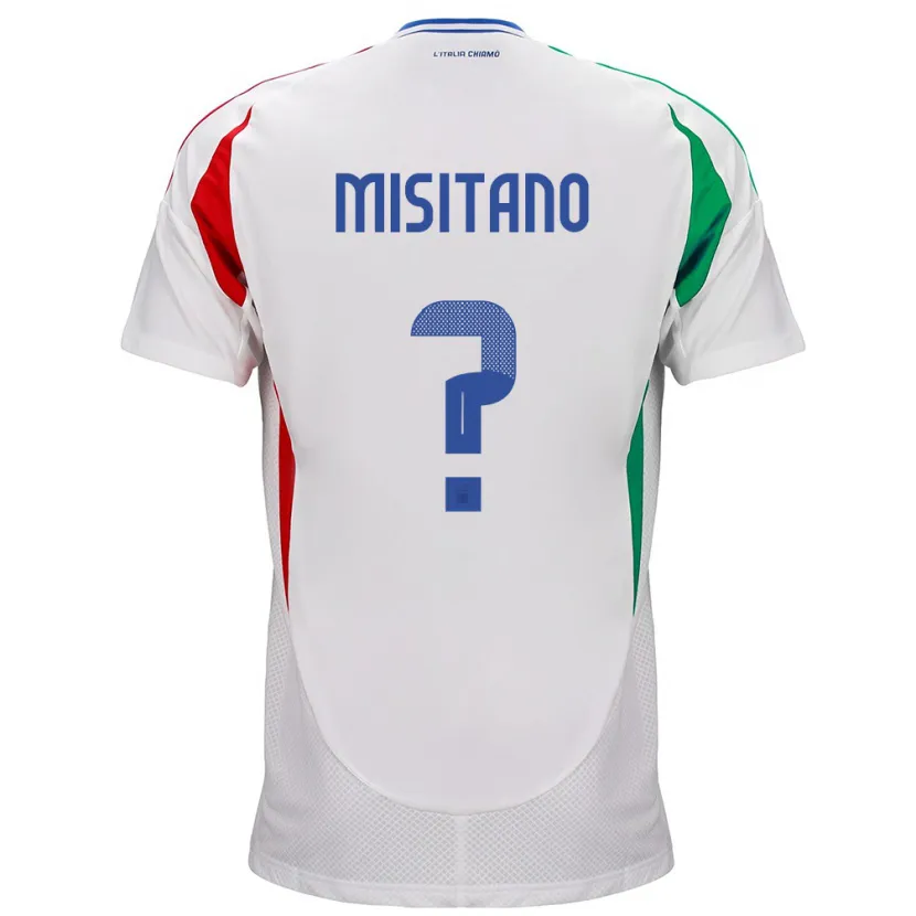 Danxen Hombre Camiseta Italia Giulio Misitano #0 Blanco 2ª Equipación 24-26 La Camisa México