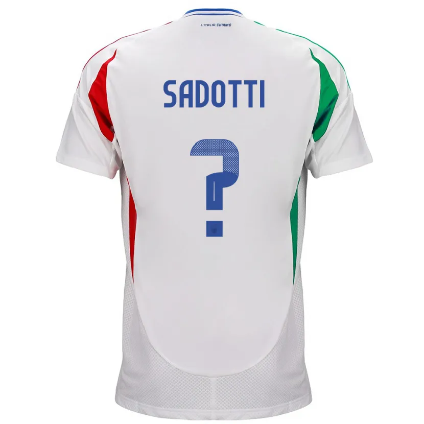 Danxen Hombre Camiseta Italia Edoardo Sadotti #0 Blanco 2ª Equipación 24-26 La Camisa México