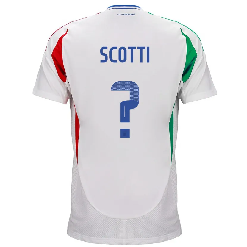 Danxen Hombre Camiseta Italia Filippo Scotti #0 Blanco 2ª Equipación 24-26 La Camisa México