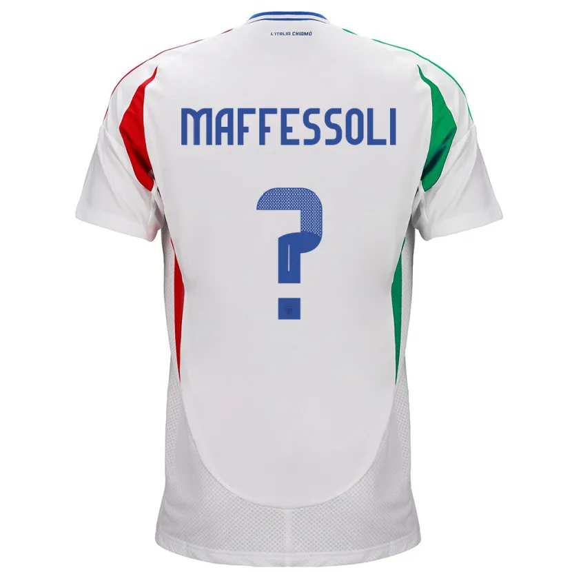 Danxen Hombre Camiseta Italia Manuel Maffessoli #0 Blanco 2ª Equipación 24-26 La Camisa México