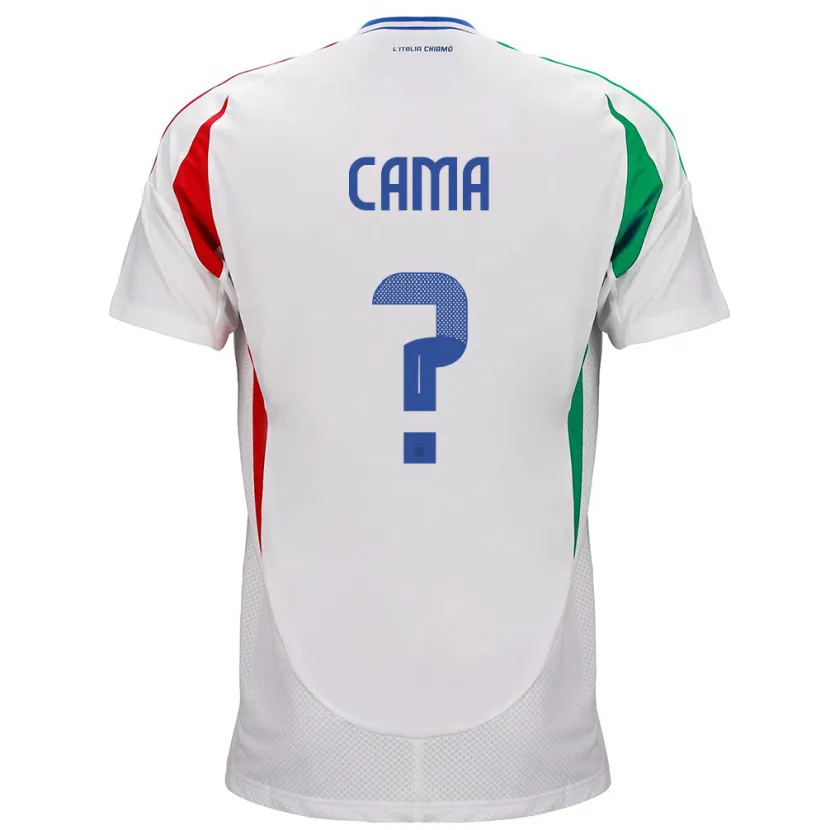 Danxen Hombre Camiseta Italia Cristian Cama #0 Blanco 2ª Equipación 24-26 La Camisa México