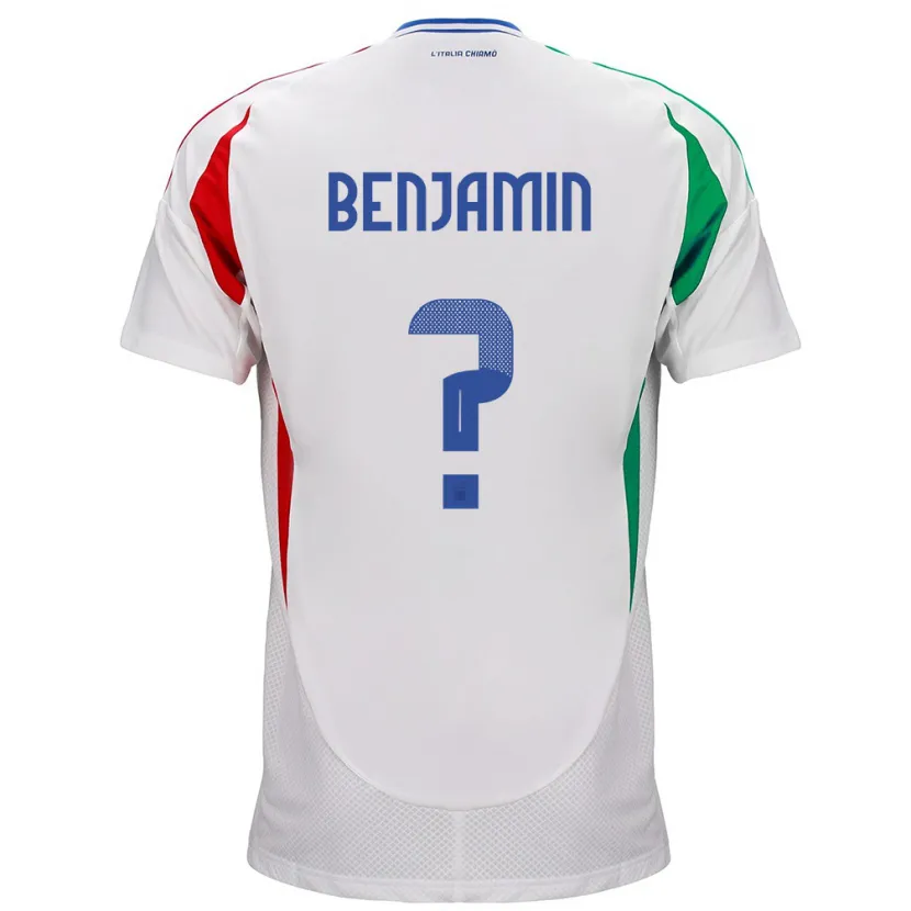 Danxen Hombre Camiseta Italia Emanuel Benjamin #0 Blanco 2ª Equipación 24-26 La Camisa México