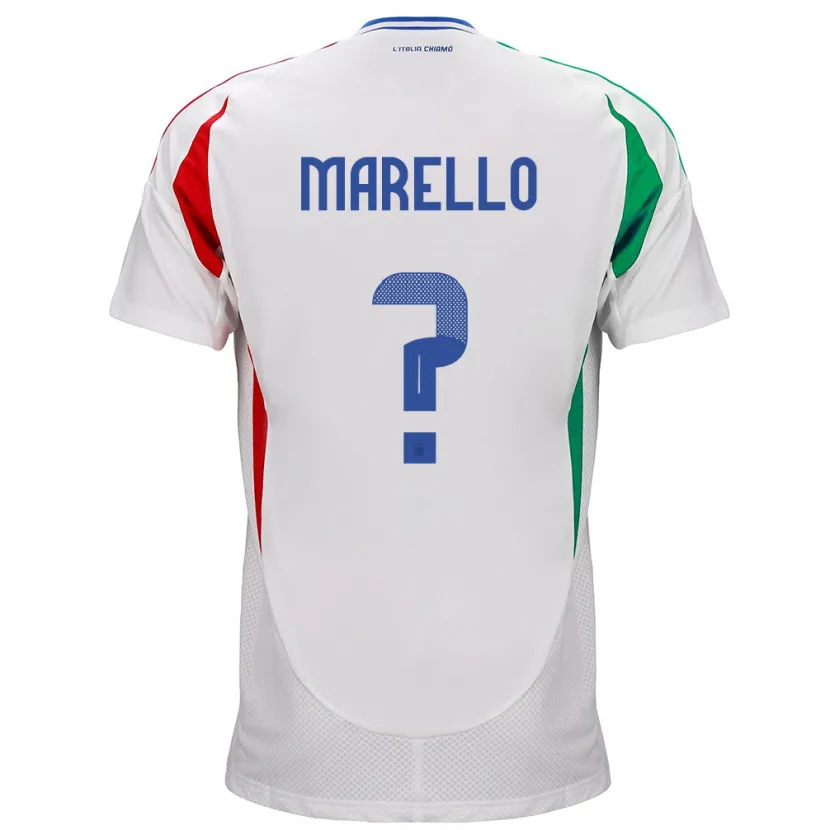 Danxen Hombre Camiseta Italia Mattia Marello #0 Blanco 2ª Equipación 24-26 La Camisa México