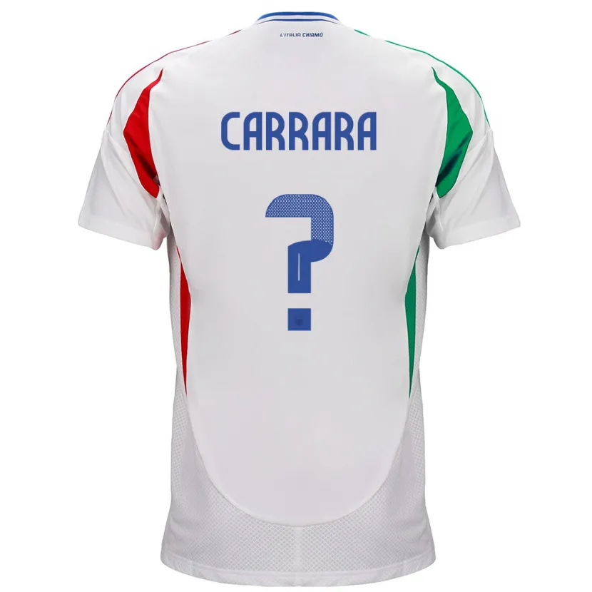 Danxen Hombre Camiseta Italia Cristian Carrara #0 Blanco 2ª Equipación 24-26 La Camisa México