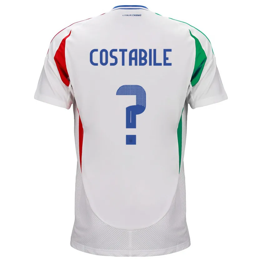 Danxen Hombre Camiseta Italia Cristian Costabile #0 Blanco 2ª Equipación 24-26 La Camisa México