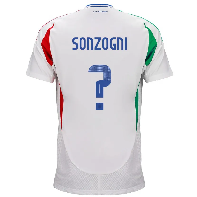 Danxen Hombre Camiseta Italia Mattia Sonzogni #0 Blanco 2ª Equipación 24-26 La Camisa México