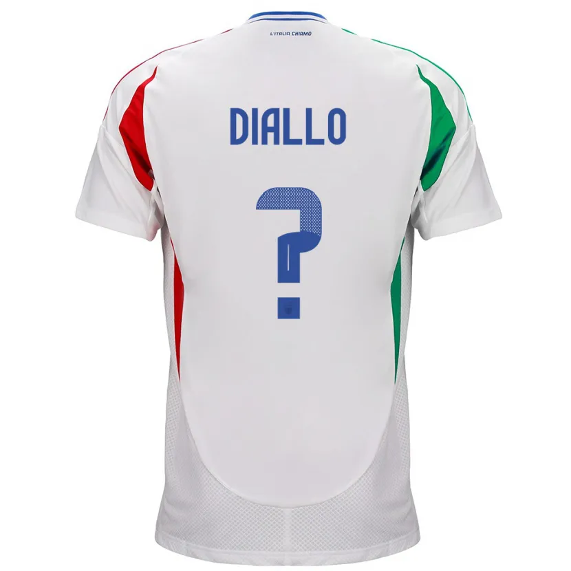 Danxen Hombre Camiseta Italia Djibril Diallo #0 Blanco 2ª Equipación 24-26 La Camisa México