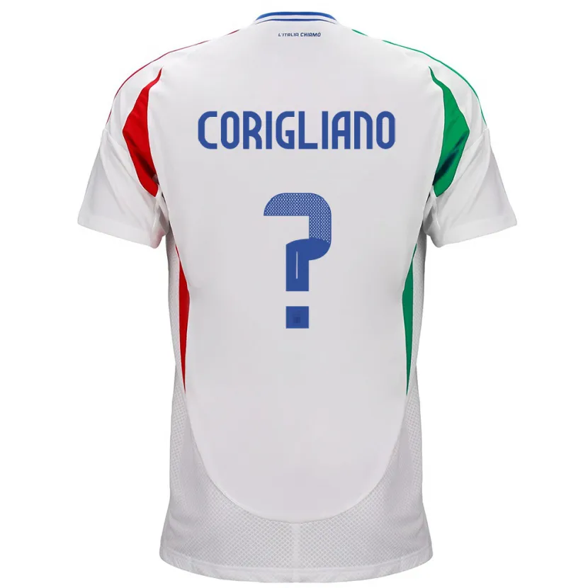 Danxen Hombre Camiseta Italia Thomas Corigliano #0 Blanco 2ª Equipación 24-26 La Camisa México
