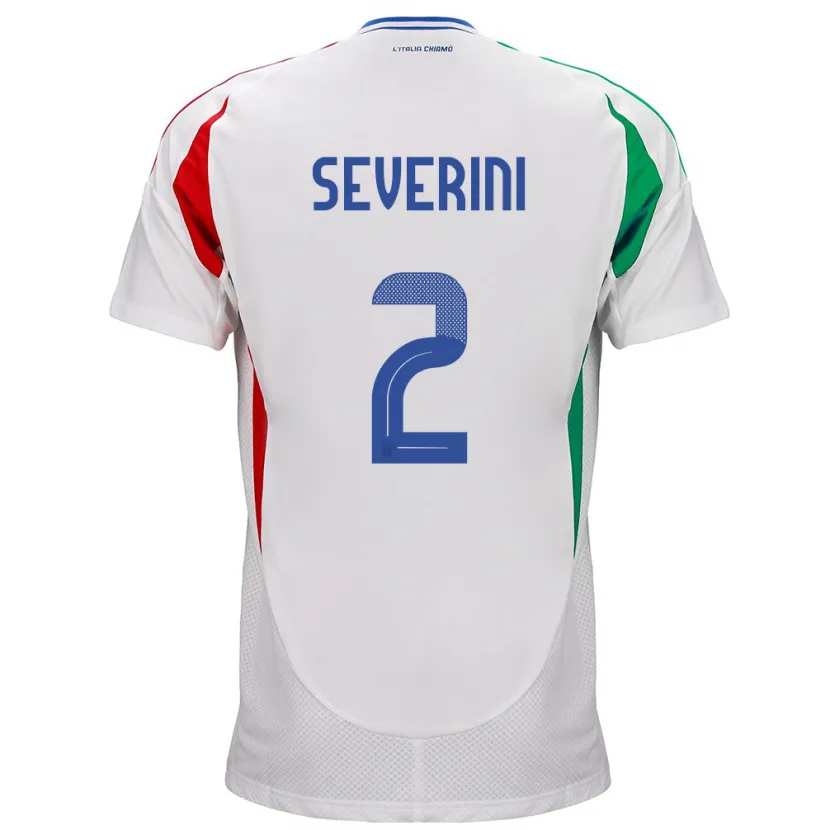 Danxen Hombre Camiseta Italia Emma Severini #2 Blanco 2ª Equipación 24-26 La Camisa México