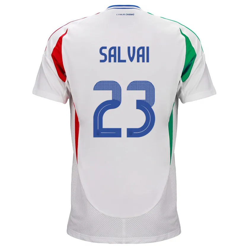 Danxen Hombre Camiseta Italia Cecilia Salvai #23 Blanco 2ª Equipación 24-26 La Camisa México