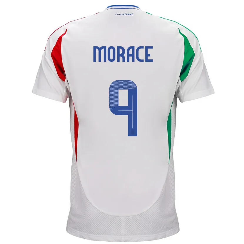 Danxen Hombre Camiseta Italia Carolina Morace #9 Blanco 2ª Equipación 24-26 La Camisa México
