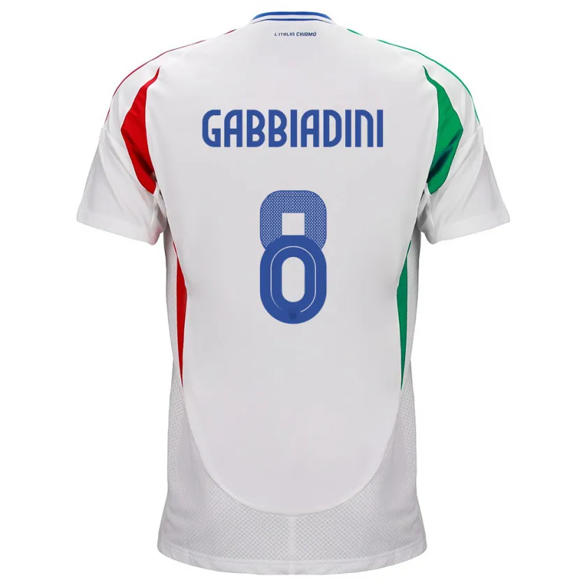 Danxen Hombre Camiseta Italia Melania Gabbiadini #8 Blanco 2ª Equipación 24-26 La Camisa México