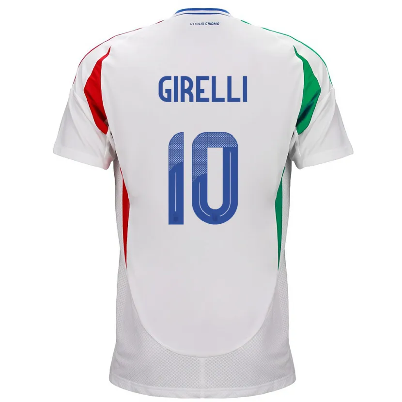 Danxen Hombre Camiseta Italia Cristiana Girelli #10 Blanco 2ª Equipación 24-26 La Camisa México