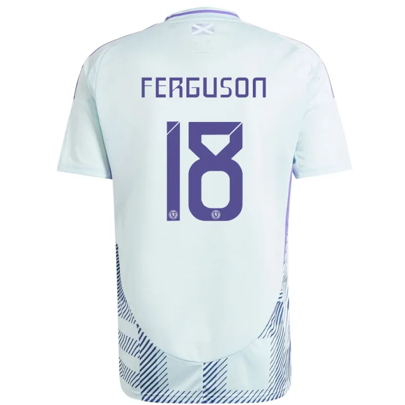 Danxen Hombre Camiseta Escocia Lewis Ferguson #18 Azul Menta Claro 2ª Equipación 24-26 La Camisa México