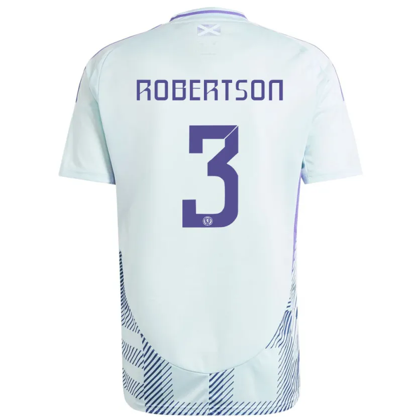 Danxen Hombre Camiseta Escocia Andrew Robertson #3 Azul Menta Claro 2ª Equipación 24-26 La Camisa México