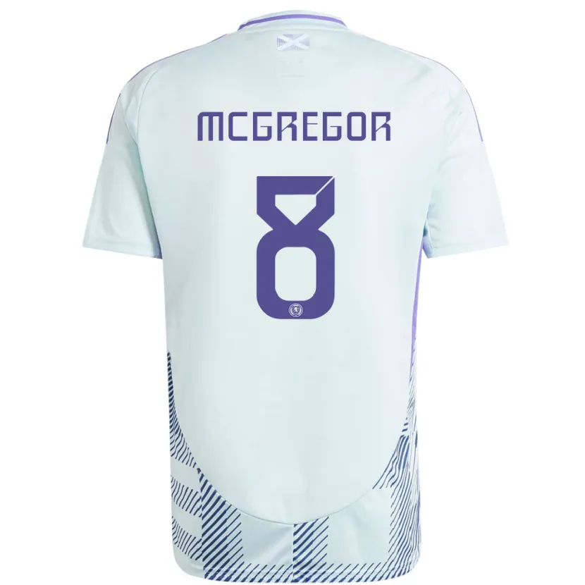 Danxen Hombre Camiseta Escocia Callum Mcgregor #8 Azul Menta Claro 2ª Equipación 24-26 La Camisa México