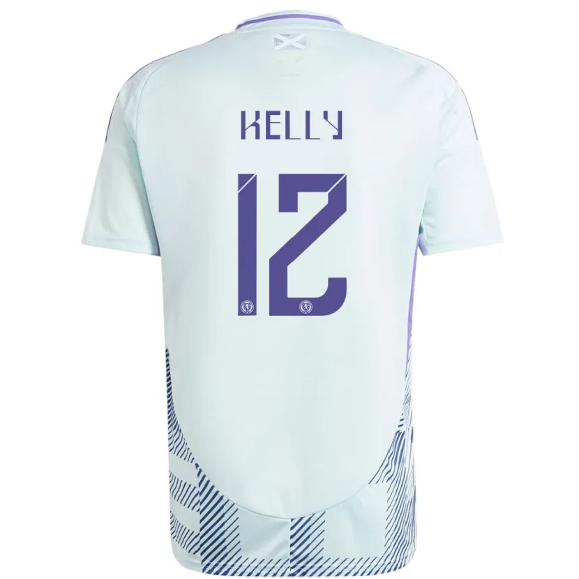 Danxen Hombre Camiseta Escocia Liam Kelly #12 Azul Menta Claro 2ª Equipación 24-26 La Camisa México