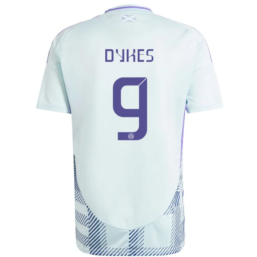 Danxen Hombre Camiseta Escocia Lyndon Dykes #9 Azul Menta Claro 2ª Equipación 24-26 La Camisa México